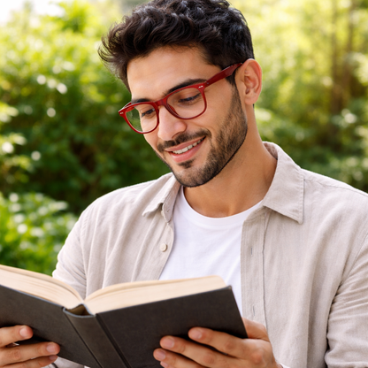 FOCUS’d Model P13037 Reading Glasses – Blue Light Protection - Red