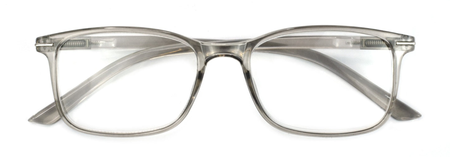 FOCUS’d Model P16068 Reading Glasses – Blue Light Protection - Crystal Grey