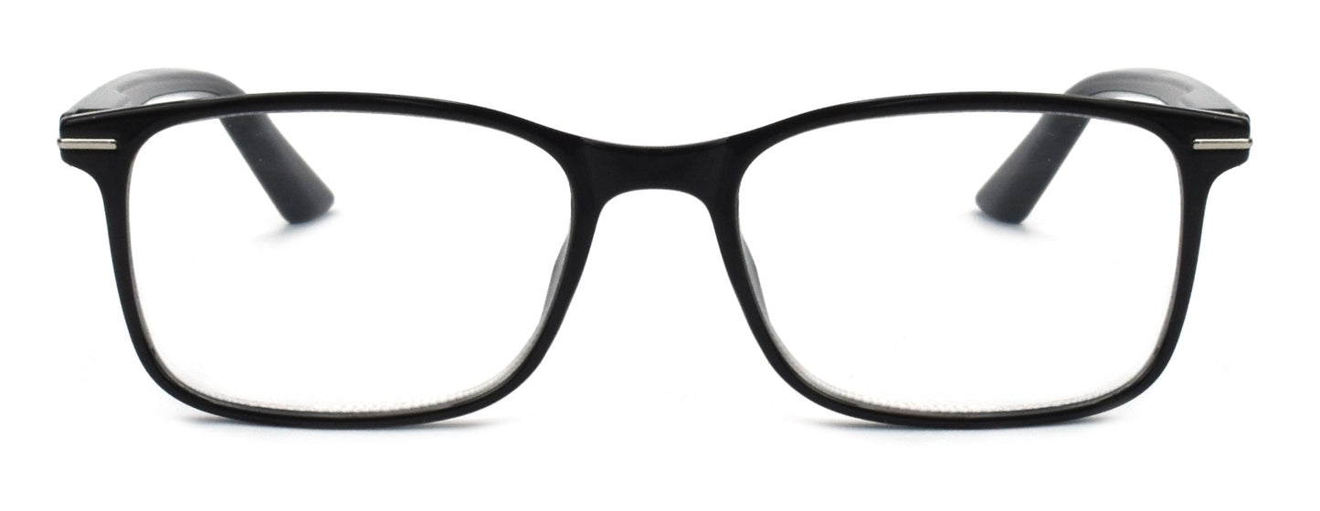 FOCUS’d Model P16068 Reading Glasses – Blue Light Protection - Shiny Black