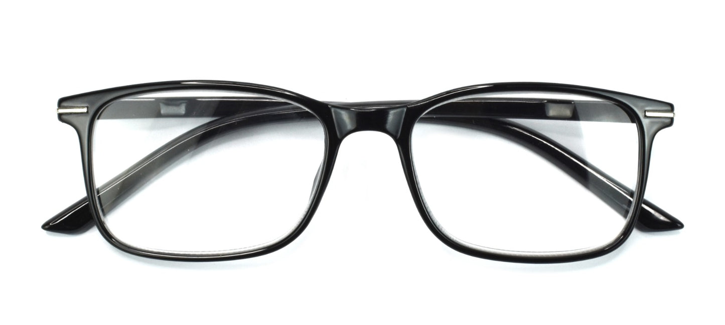 FOCUS’d Model P16068 Reading Glasses – Blue Light Protection - Shiny Black