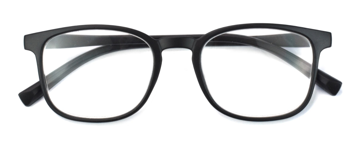 FOCUS’d Model P16104 Reading Glasses - Blue Light Protection - Matte Black