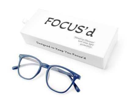 FOCUS’d Model P13037 Reading Glasses – Blue Light Protection - Blue