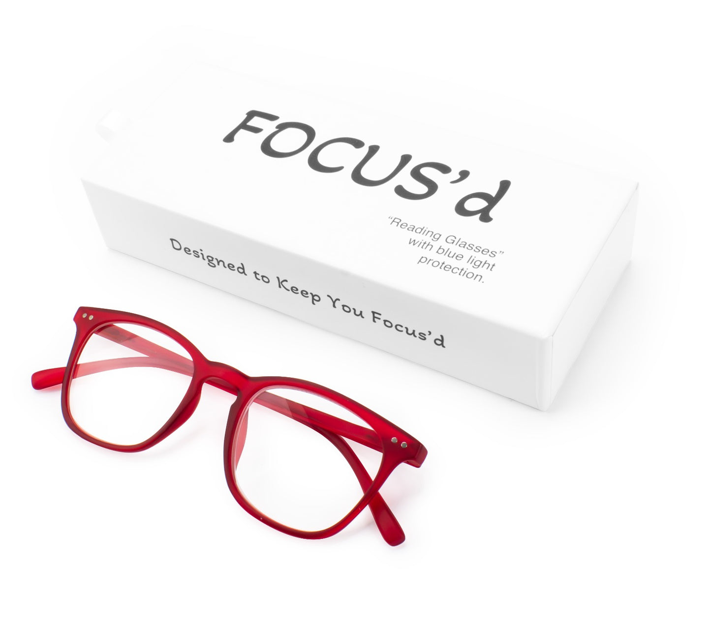FOCUS’d Model P13037 Reading Glasses – Blue Light Protection - Red
